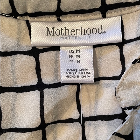 Motherhood Maternity Career Tank Black and Cream Grid Blouse Buttons M NWT - Picture 6 of 8